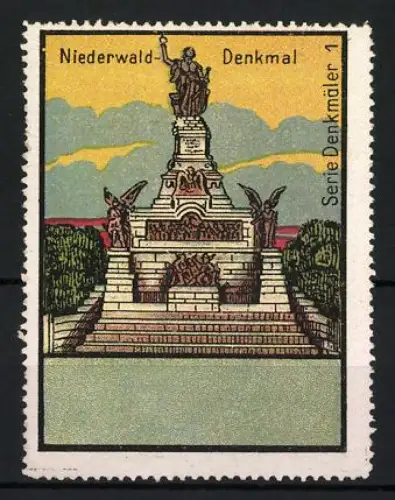 Reklamemarke Niederwald, Niederwald-Denkmal, Monument mit Germania-Statue