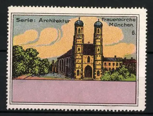 Reklamemarke München, Frauenkirche, Architekturansicht