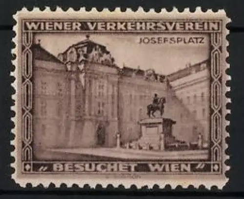 Reklamemarke Wien, Besuchet Wien, Josefsplatz und Reiterstatue