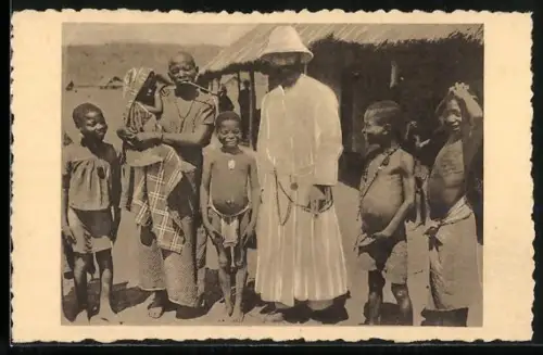 AK Bandakoni, Missionar mit einer Frau und Kindern