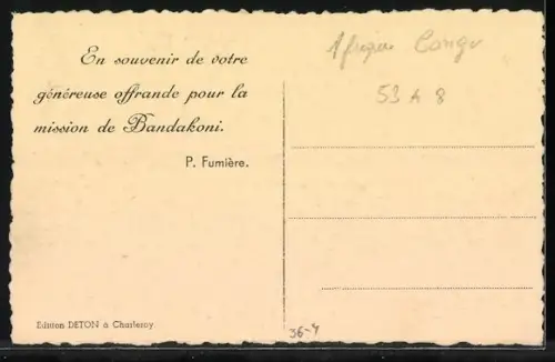 AK Bandakoni, Missionar mit einer Frau und Kindern