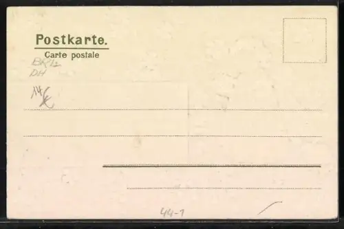 AK Kleines Mädchen mit Spielzeughasen beim Blumenpflücken