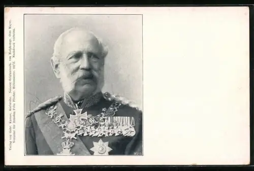 AK König Albert von Sachsen in Uniform mit Orden