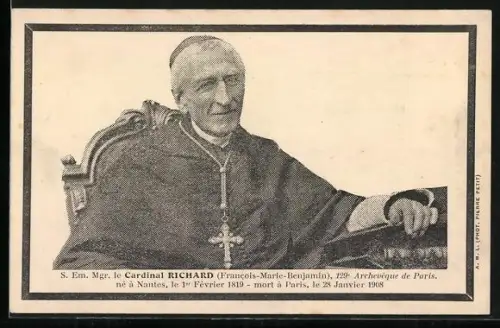 AK Cardinal Richard, Archevéque de Paris