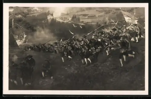 AK Ausschnitt aus dem Rundgemälde Die Schlacht am Berg Isel