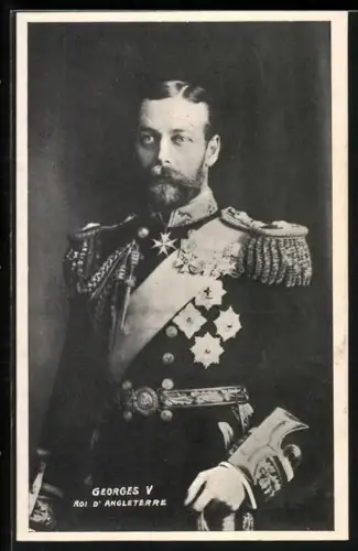 AK König George V. von England in Uniform mit Orden
