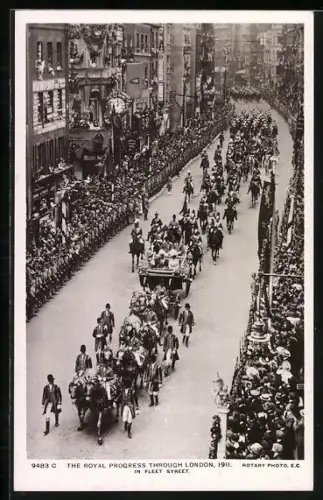 AK London, The Royal Progress Through The City 1911, In Fleet Street