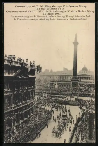 AK Coronation of King George V & Queen Mary 1911, Procession turning into Parliament St.