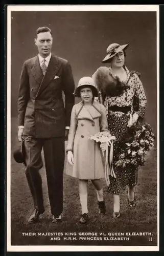 AK Their Majesties King George VI, Queen Elizabeth and Princess Elizabeth