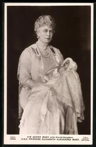 AK H. M. Queen Mary with Grand-daughter Princess Elizabeth Alexandra Mary