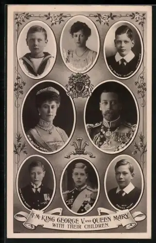 AK King George V and Queen Mary with their children
