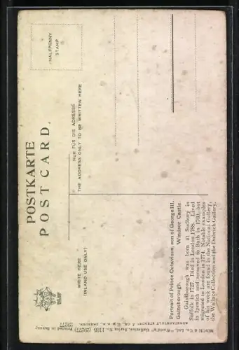 Künstler-AK Portrait of Prince Octavious, son of George III