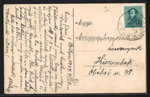 AK Mukacevo / Munkács, Strassenpartie mit Geschäften