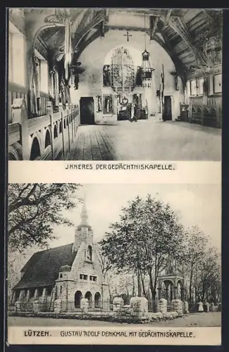 AK Lützen, Gustav Adolf Denkmal, Gedächtniskapelle, Inneres der Gedächtniskapelle