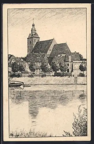 AK Havelberg, St. Laurentiuskirche mit Havel