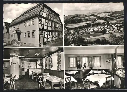 AK Poppenhausen /Wasserkuppe, Gasthaus und Pension Zum Stern, Inh. Lothar Gessler, Ortsansicht
