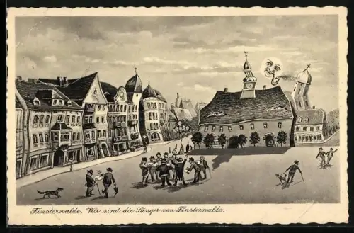 Wirtshaus-AK Finsterwalde, Sänger von Finsterwalde aus der Sicht eines Betrunkenen