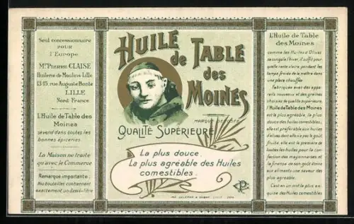 AK Huile de Table des Moines, La plus douce, La plus agréable des Huiles comestibles