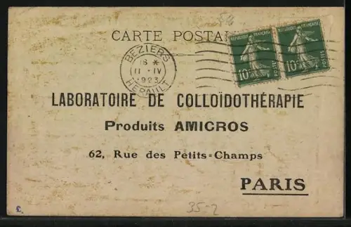 AK Paris, 62, Rue des Petits-Champs, Bon pour un Flacon Orargol non injectable, Produits Amicros