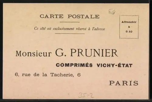 AK Paris, 6, rue de la Tacherie, Comprimés Vichy-Etat