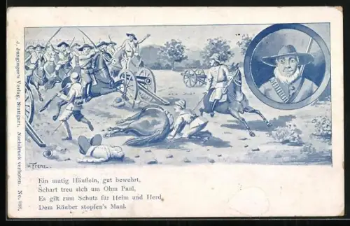 Künstler-AK Burenkrieger besiegen britische Soldaten