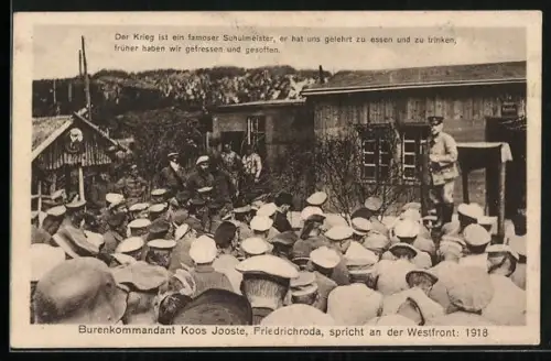 AK Burenkommandant Koos Jooste, Friedrichroda, spricht an der Westfront