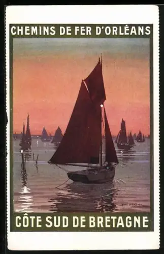 AK Cote Sud de Bretagne, Chemins de Fer d`Orléans, Segelboote, Tourismus