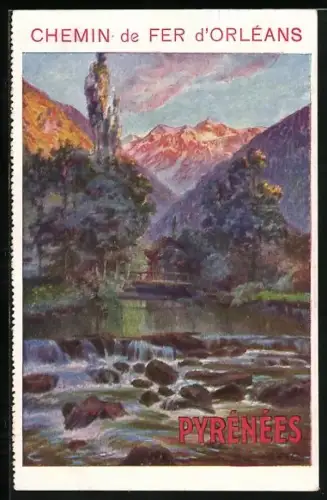 Künstler-AK Chemin de Fer de l`Orléans, Pyrénées
