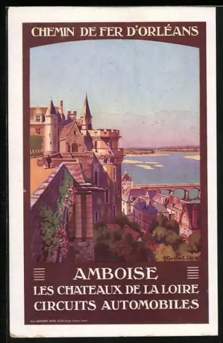 Künstler-AK Amboise, Les Chateaux de la Loire, Circuits Automobiles, Tourismus