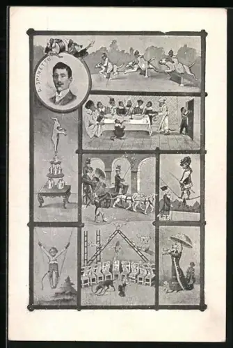 AK Theatro delle Scimmie, Vorführungen, Portrait D. Domenico Spinetto, Hundedressur