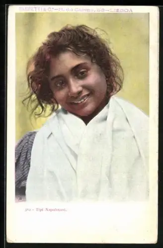 AK Neapel / Napoli, Tipi Napoletani, Lächelndes junges Mädchen