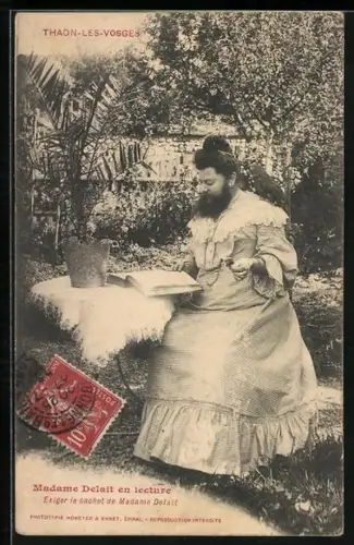 AK Thaon-les-Vosges, Madame Delait en lecture, Exiger le cachet Madame Delait