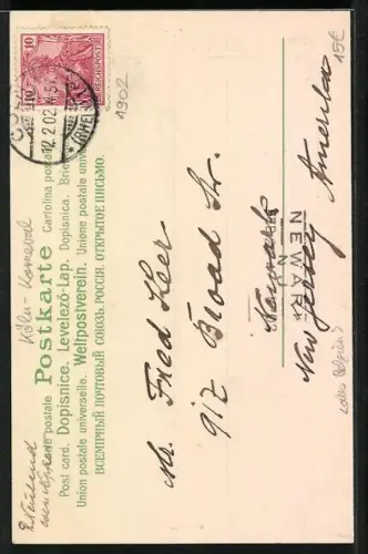 AK verkleidetes Pärchen bei Masquerade am 6.11. 1904, Fasching