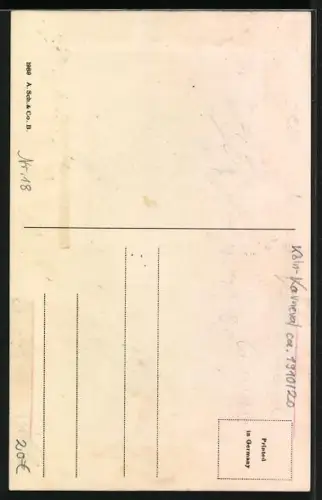 Künstler-AK Kleiner Clown bietet einer Frau ein Herz an