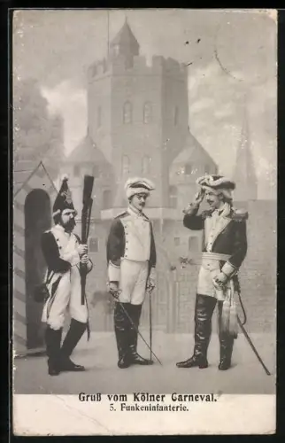 AK Funkeninfanterie vom Kölner Carneval
