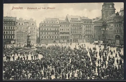 AK Dresden, Platzmusik auf dem Altmarkt