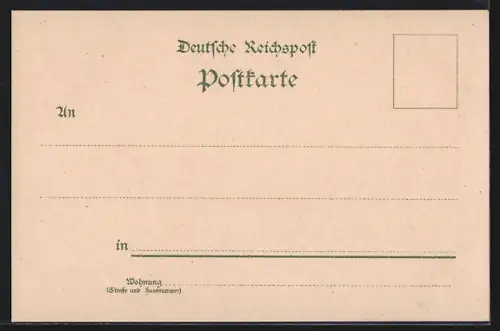 Lithographie Hannover, Kaiserl. Postamt, Ernst-August-Platz, Lyceum, Realschule