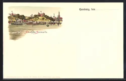 Lithographie Hamburg-St.Pauli, Deutsche Seewarte