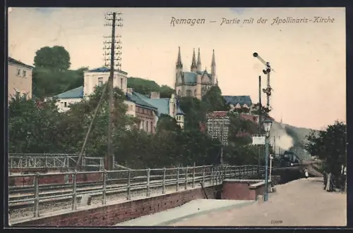 AK Remagen, Partie mit der Apollinaris-Kirche
