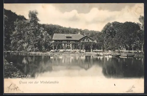 AK Gruiten, Restaurant Winkelsmühle, Inh. L. Hertwig, Mühle, Teich