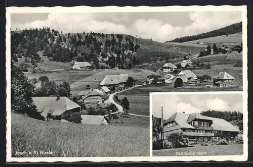 AK Ibach b. St. Blasien, Dorfansicht, Gasthaus zum Kranz, Bes. Karl Schlageter