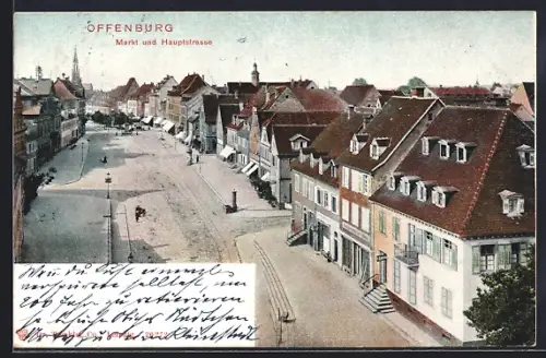 AK Offenburg, Markt und Hauptstrasse