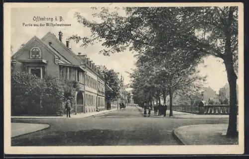 AK Offenburg i. B., Partie aus der Wilhelmstrasse