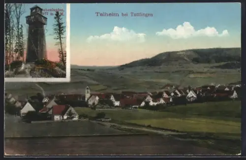 AK Talheim bei Tuttlingen, Ortsansicht und Hohenlupfen-Turm
