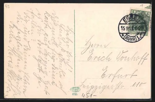 AK Essen, Strassenpartie am Kgl. Baugewerkschule