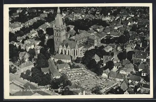 AK Osnabrück, Katharinenkirche, Fliegeraufnahme