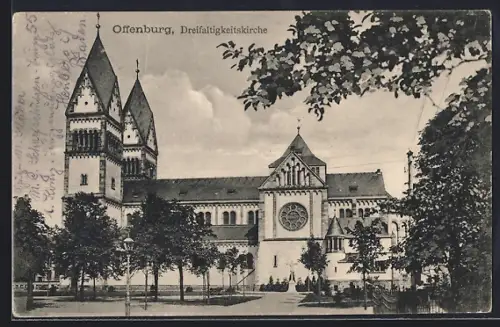 AK Offenburg, Blick zur Dreifaltigkeitskirche