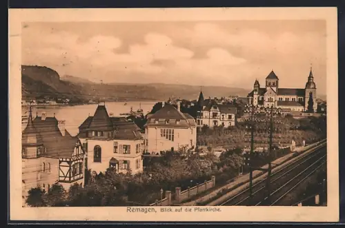 AK Remagen, Blick auf die Pfarrkirche