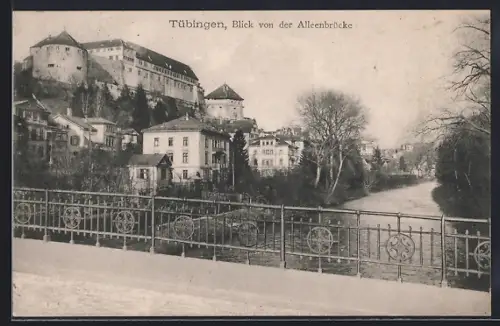 AK Tübingen, Teilansicht von der Alleenbrücke aus