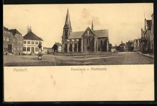 AK Meldorf, Panorama vom Marktplatz